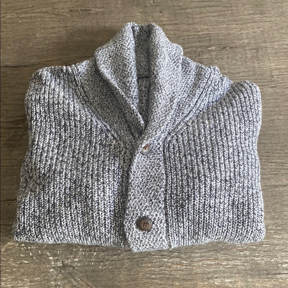 Gray Shawl Collar Men's Sweater